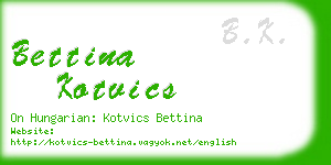 bettina kotvics business card